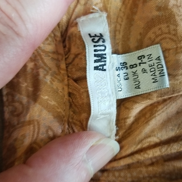 AMUSE SOCIETY Luciana Beach Vida Boho Coral Sand Paisley Peasant Mini Dress - Picture 3 of 15